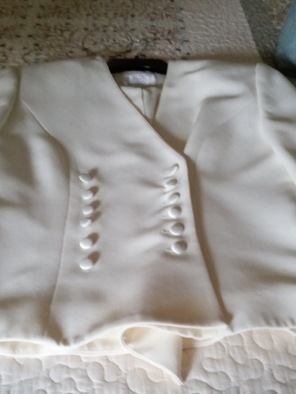Valerie Stevens Cream Colored Double-Row Button Jacket/with Matching Skirt.